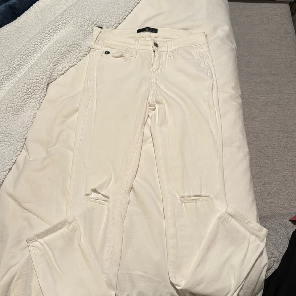 KanCan White Skinny Ripped Jeans